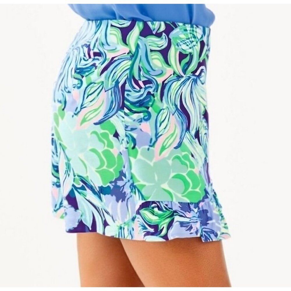 NEW - Lilly Pulitzer - 16 - Faye Skort Party Thyme Floral Pink Blue - Picture 6 of 7